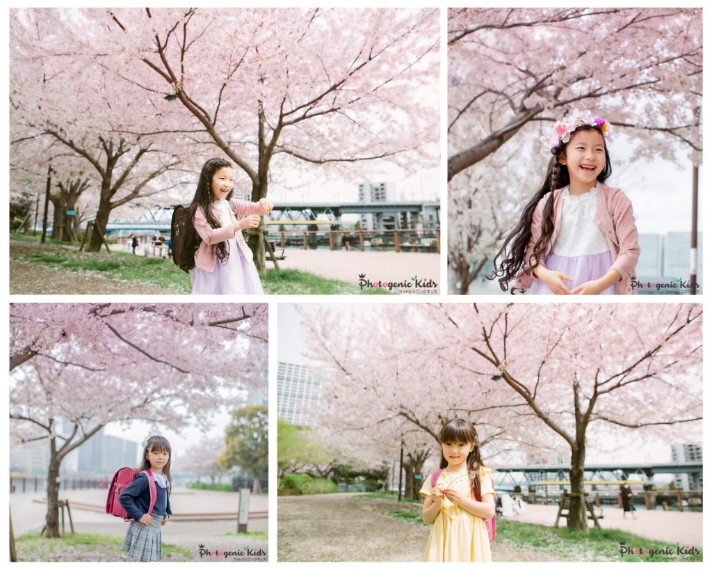 【品川区】桜の素敵な場所にてご入学記念写真撮影！！お友達と一緒にランドセル！動画と写真で残す出張撮影