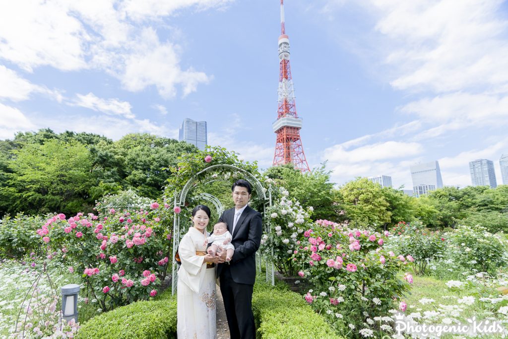 【港区｜増上寺|プリンスパークタワー庭園｜芝桜】お宮参り＆お食い初め写真｜出張撮影【境内、御祈願（ご祈祷）、庭園、お食い初め】3時間｜中編