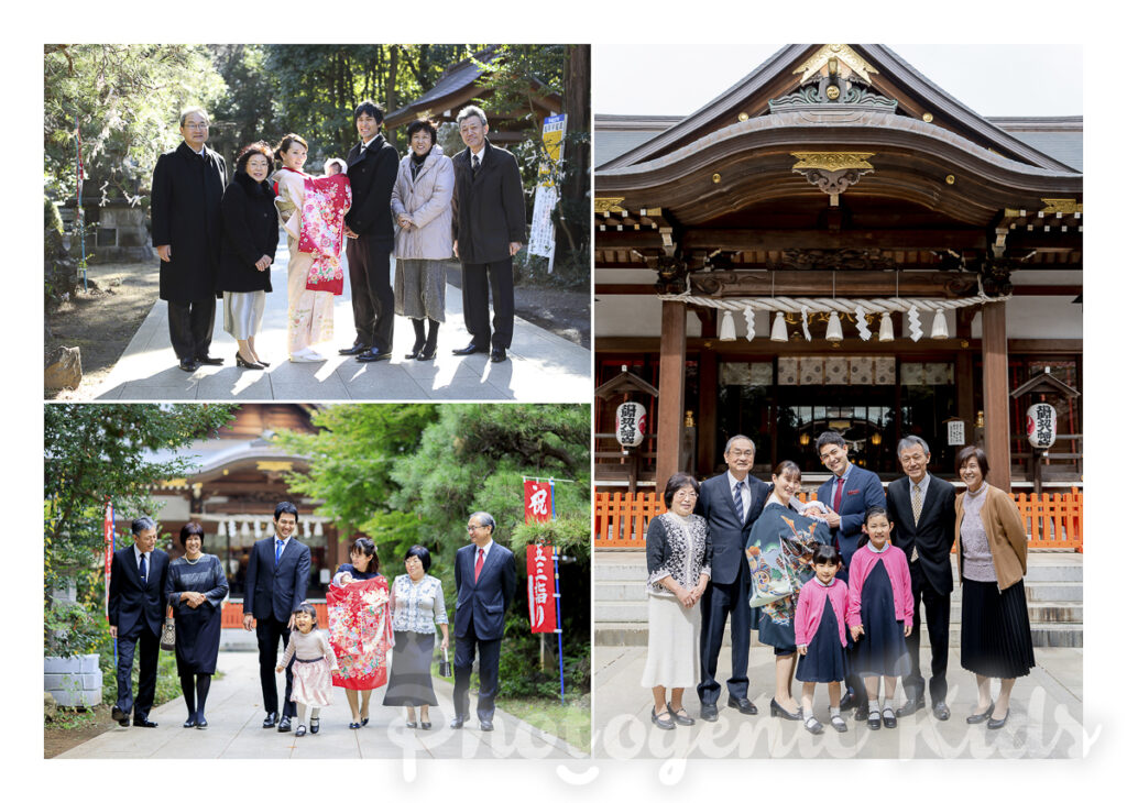 道野辺八幡宮で撮影した歴代のお宮参り写真