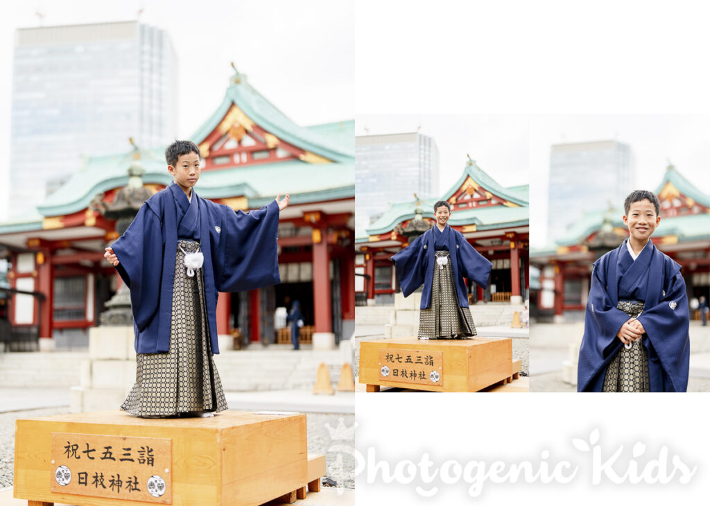 1/2成人式 男の子 碁盤 着物 紋 日枝神社 写真集
