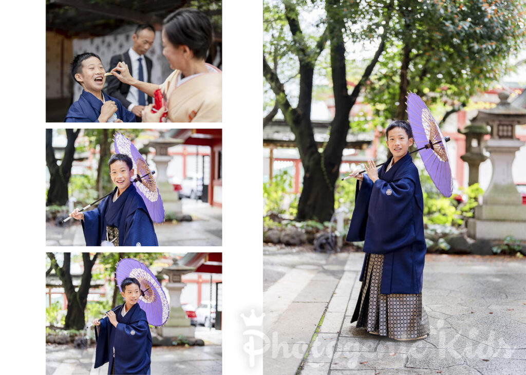 日枝神社 千本鳥居 1/2成人式 男の子 和傘
