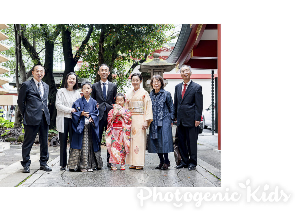 七五三 写真集 親族 集合写真 自然背景写真集
