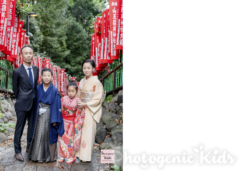 赤坂 日枝神社 七五三 1/2成人式 家族四人