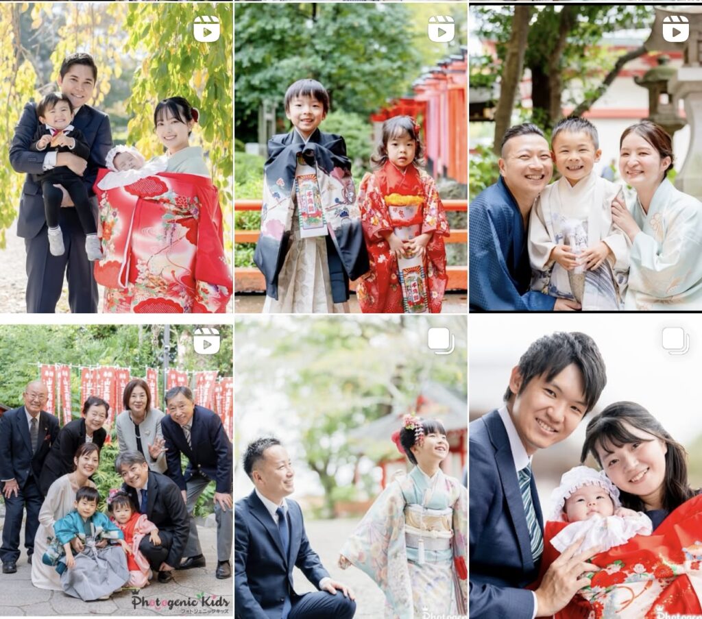 出張撮影で残した家族の節目の写真が複数掲載されたスクリーンショット